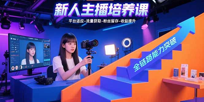 新人主播培养课:平台适应-流量获取-粉丝留存-收益提升 全链路能力突破-汇课新知资源网