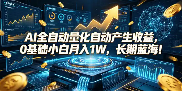 AI全自动量化自动产生收益，0基础小白月入1W，长期蓝海！【揭秘】