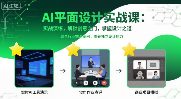 AI平面设计实战课，实战演练，解锁创意之门，掌握设计之道-汇课新知资源网