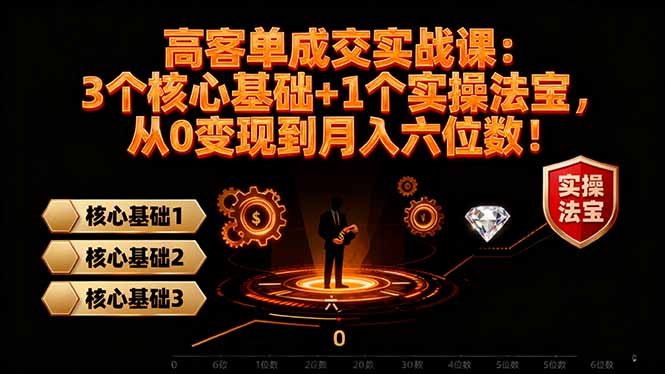 高 客单成交实战课:3个核心基础+1个实操法宝,从0变现到月入六位数!-汇课新知资源网