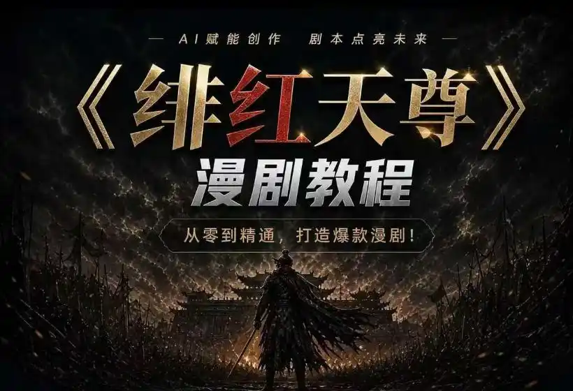 绯红天尊AI漫剧系统教程|从零入门到精通,工具运用+剧本创作+爆款逻辑+提示词素材+镜头剪辑,全套爆款漫剧落地实战课-汇课新知资源网