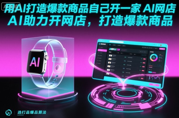 用AI打造爆款商品自己开一家AI网店，AI助力开网店，打造爆款商品-汇课新知资源网