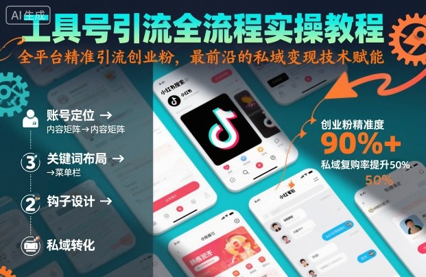 工具号引流全流程保姆级实操教程,全平台精准引流创业粉,最前沿的私域变现技术赋能-汇课新知资源网