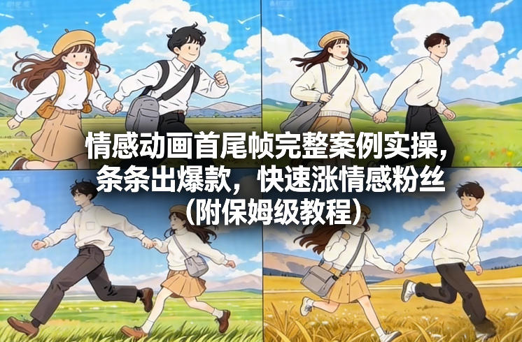 情感动画首尾帧完整案例实操,条条出爆款,快速涨情感粉丝(附保姆级教程)-汇课新知资源网