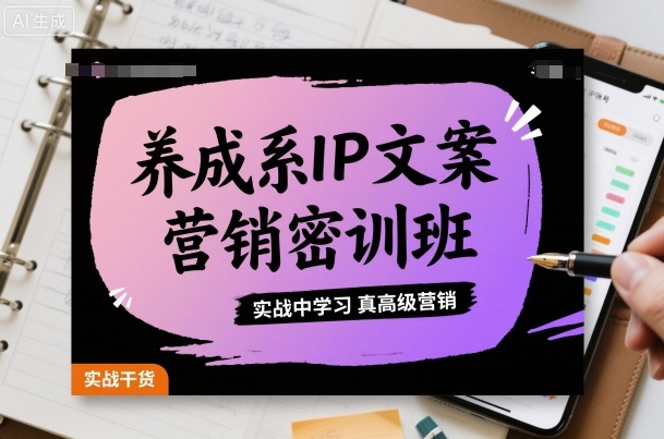 养成系IP文案营销密训班,实战中学习真高级营销-汇课新知资源网