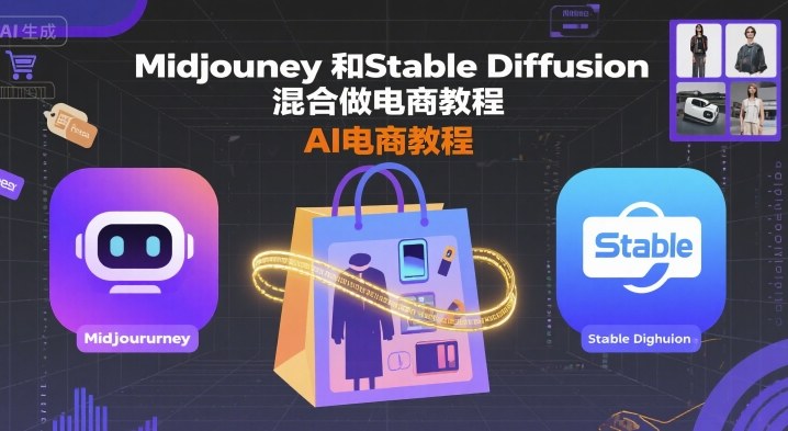 Midjourney和Stable Diffusion混合做电商教程-ai电商教程-汇课新知资源网