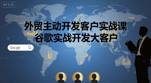 外贸主动开发客户实战课，谷歌实战开发大客户-汇课新知资源网