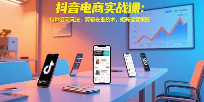 抖音电商实战课：12种变现玩法，剪辑去重技术，矩阵运营策略-汇课新知资源网