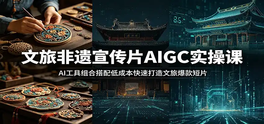 文旅非遗宣传片AIGC实操课:AI工具组合搭配低成本快速打造文旅爆款短片-汇课新知资源网