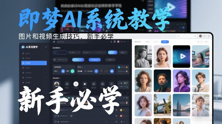 即梦AI系统教学,图片和视频生成技巧,新手必学-汇课新知资源网