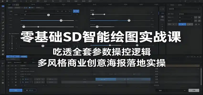 零基础SD智能绘图实战课:吃透全套参数操控逻辑,多风格商业创意海报落地实操-汇课新知资源网