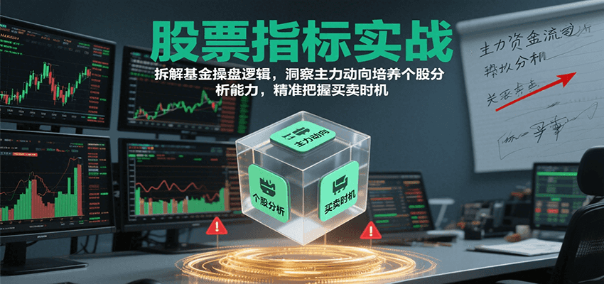 股票指标实战,基金操盘逻辑拆解,洞察主力动向培养个股分析能力把握买卖时机(更新)-汇课新知资源网