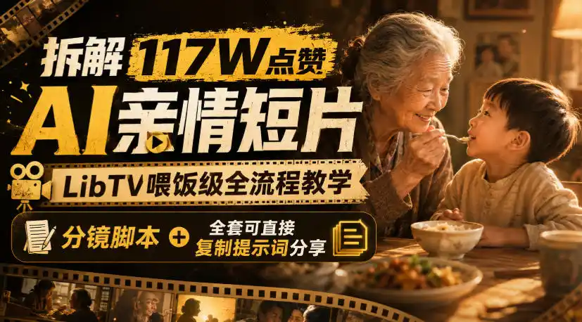 拆解117W点赞AI亲情短片，LibTV喂饭级全流程教学，分镜脚本+全套可直接复制提示词分享-汇课新知资源网