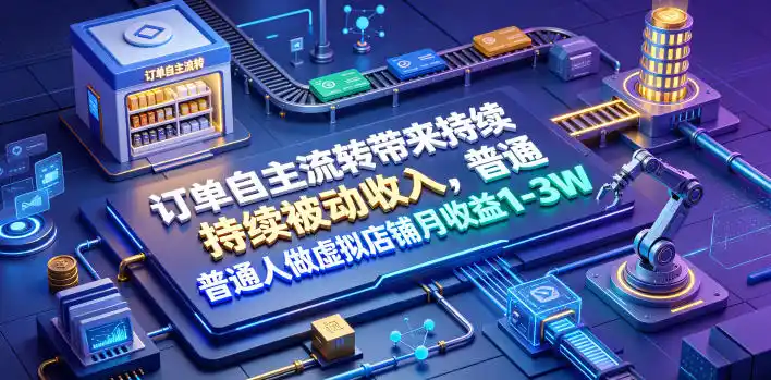 订单自主流转带来持续被动收入,普通人做虚拟店铺月收益1-3W【揭秘】-汇课新知资源网