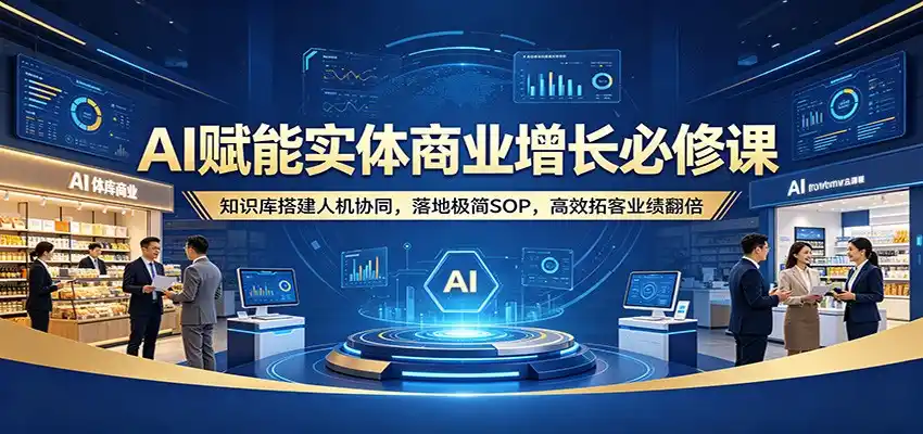 AI赋能实体商业增长必修课：知识库搭建人机协同，落地极简SOP，高效拓客业绩翻倍-汇课新知资源网