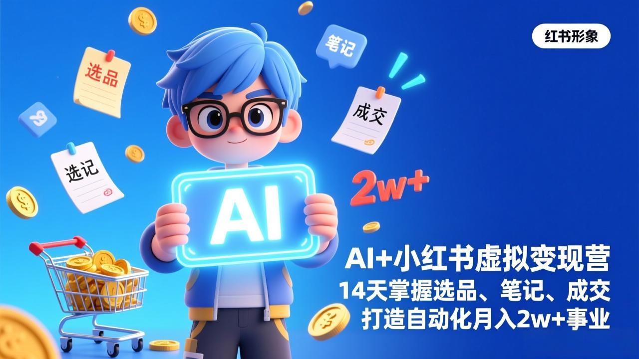 AI+小红书虚拟变现营(完结-汇课新知资源网
