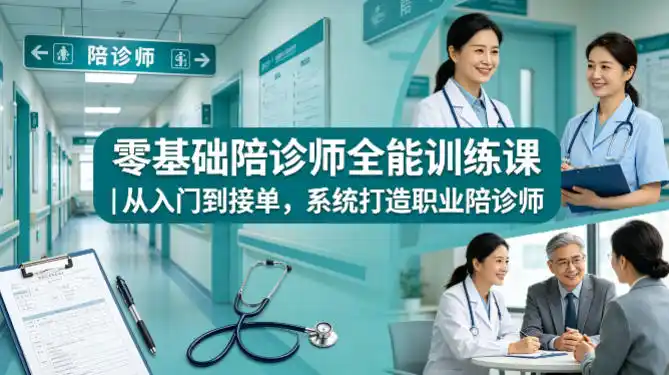 零基础陪诊师全能训练课|从入门到接单,系统打造职业陪诊师-汇课新知资源网