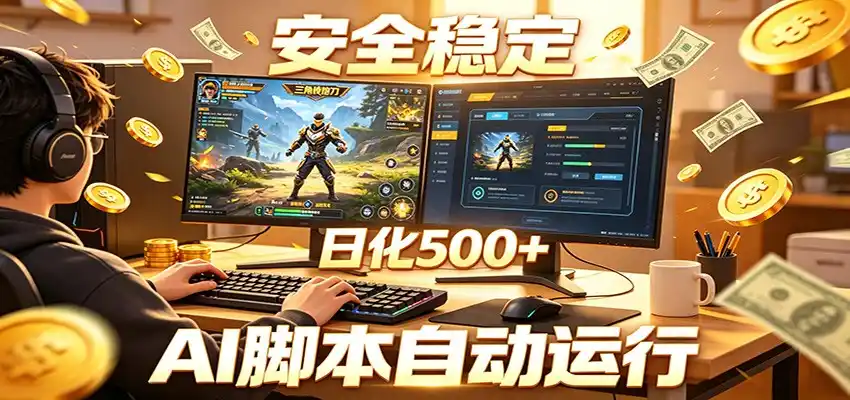 三角洲全自动挂机，AI脚本躺赚，日化500+-汇课新知资源网