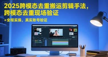 2025跨模态去重搬运剪辑手法，跨模态去重现场验证 +全程实操，真实账号验证-汇课新知资源网