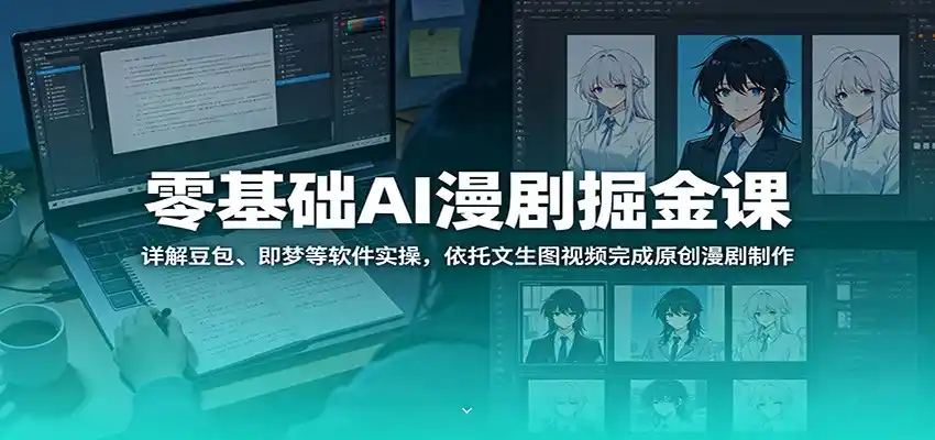 零基础AI漫剧掘金课:详解豆包、即梦等软件实操,依托文生图视频完成原创漫剧制作-汇课新知资源网