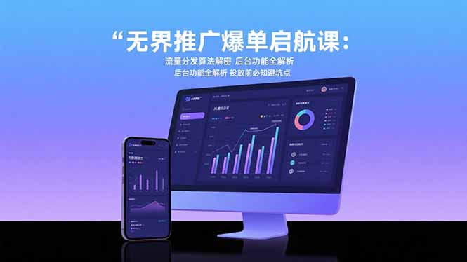 无界推广爆单启航课：流量分发算法解密 后台功能全解析 投放前必知避坑点-汇课新知资源网