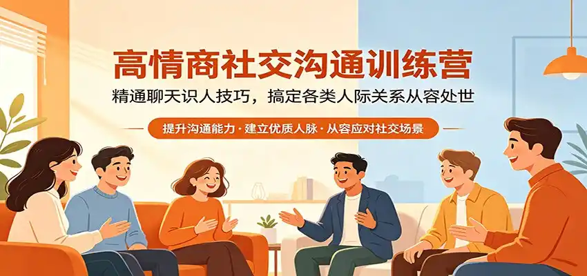 高情商社交沟通训练营:精通聊天识人技巧,搞定各类人际关系从容处世-汇课新知资源网