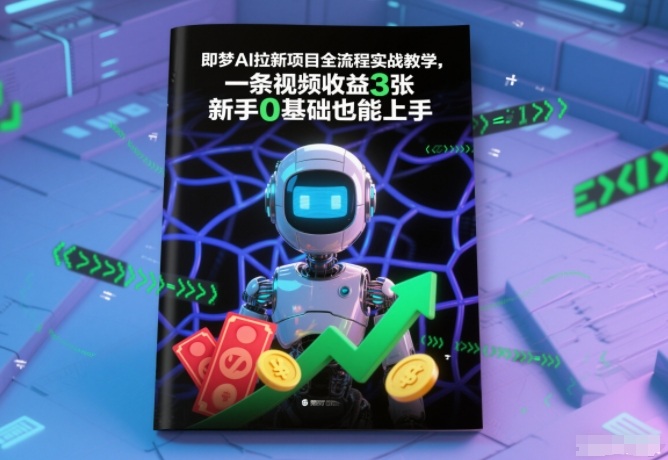 即梦AI拉新项目全流程实战教学,一条视频收益3张,新手0基础也能上手-汇课新知资源网