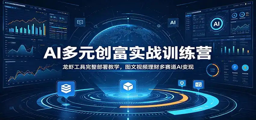 AI多元创富实战训练营：龙虾工具完整部署教学，图文视频理财多赛道AI变现-汇课新知资源网