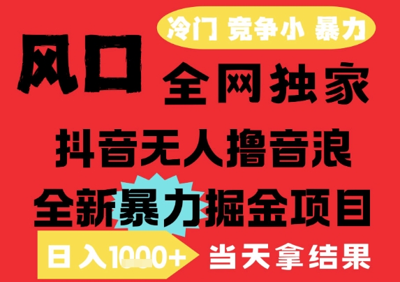 25年6月高爆抖音无人直播最新撸音浪掘金项目，解放双手小白可做，无脑日入1k+，门槛低【揭秘】-汇课新知资源网