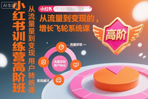 小红书训练营高阶班,从流量到变现的增长飞轮系统课-汇课新知资源网