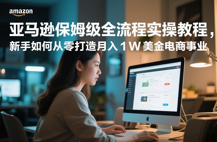 亚马逊保姆级全流程实操教程,新手如何从零打造月入1W美金电商事业-汇课新知资源网