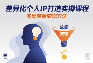 差异化个人IP打造实操课程，实操流量变现方法-汇课新知资源网