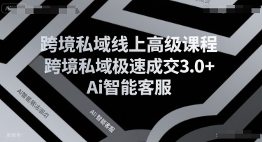 跨境私域线上高级课程，跨境私域极速成交3.0+Ai智能客服-汇课新知资源网