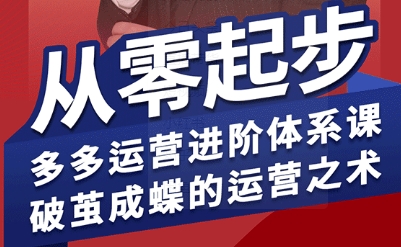 拼多多运营进阶系统课，从零起步，多多运营进阶体系课，破茧成蝶的运营之术-汇课新知资源网