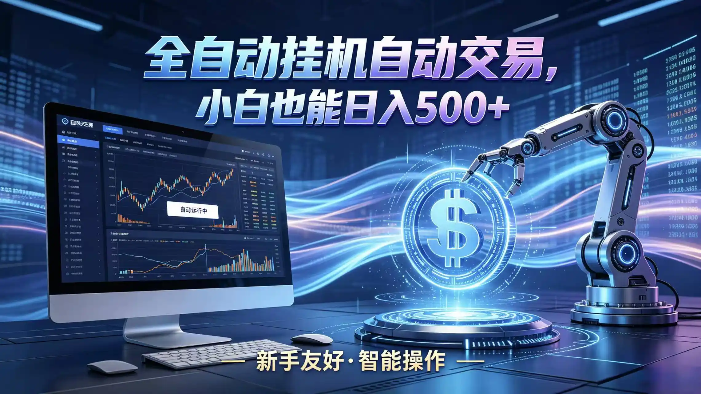 全新智能化交易助手，傻瓜式操作，小白也能快速上手，轻松实现日入500+-汇课新知资源网