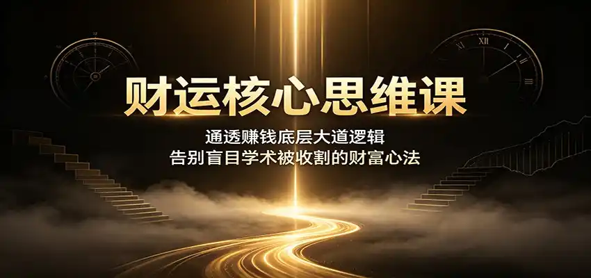 财运核心思维课：通透赚钱底层大道逻辑，告别盲目学术被收割的财富心法-汇课新知资源网