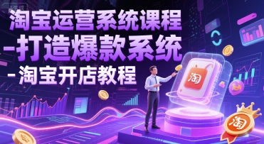 淘宝运营系统课程-打造爆款系统-淘宝开店教程-汇课新知资源网