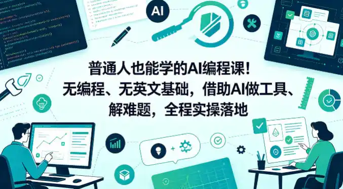 普通人也能学的AI编程课!无编程、无英文基础,借助AI做工具、解难题,全程实操落地-汇课新知资源网
