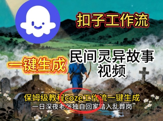 Coze扣子工作流一键生成民间灵异故事视频,保姆级教程搭建教学-汇课新知资源网