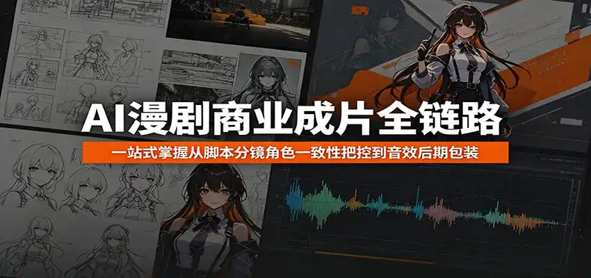 AI漫剧商业成片全链路：一站式掌握从脚本分镜角色一致性把控到音效后期包装-汇课新知资源网