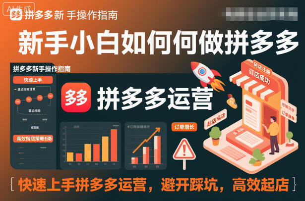 新手小白如何做拼多多，快速上手拼多多运营，避开踩坑，高效起店-汇课新知资源网