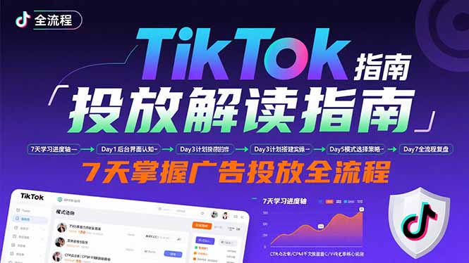 TikTok投放解读指南：后台操作/计划建立/模式选择，7天掌握广告投放全流程-汇课新知资源网