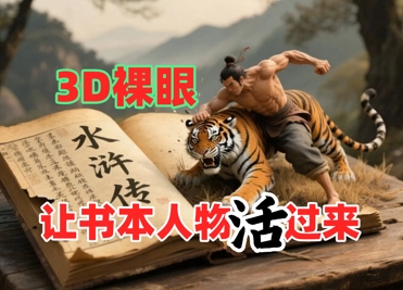 书本人物裸眼3D视频,新的玩法,流量超猛,保姆级教程-汇课新知资源网