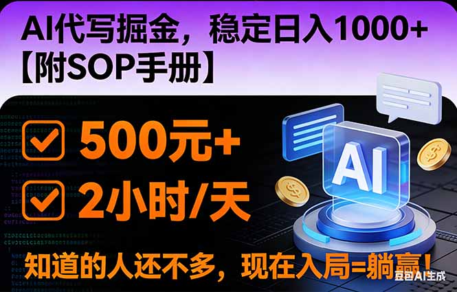 2026风口项目,AI代写掘金,稳定日入1000+,掌握核心技能【附SOP手册】-汇课新知资源网