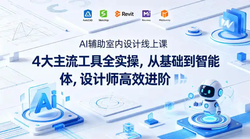 AI辅助室内设计线上课|4大主流工具全实操,从基础到智能体,设计师高效进阶-汇课新知资源网