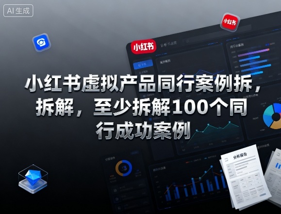 小红书虚拟产品同行案例拆解,至少拆解100个同行成功案例(完结)-汇课新知资源网