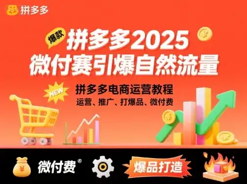 拼多多微付费引爆自然流量,拼多多电商运营教程,运营、推广、打爆品、微付费(更新26年2月)-汇课新知资源网