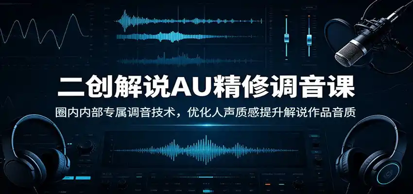 二创解说AU精修调音课:圈内内部专属调音技术,优化人声质感提升解说作品音质-汇课新知资源网
