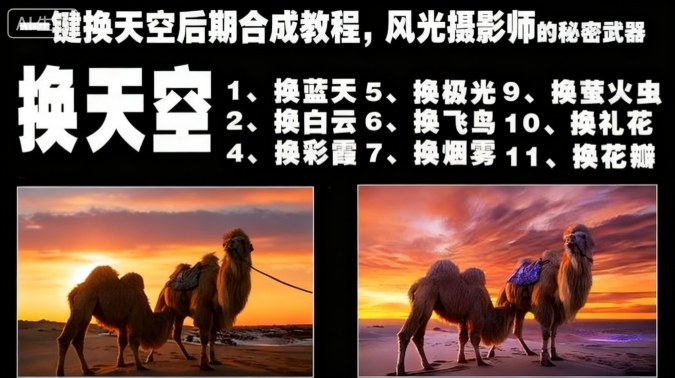 一键换天空后期合成教程，风光摄影师的秘密武器-汇课新知资源网