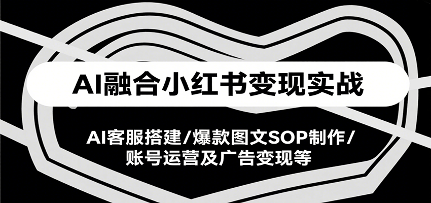 AI融合小红书变现实战课，AI客服搭建/爆款图文SOP制作/账号运营及广告变现等-汇课新知资源网